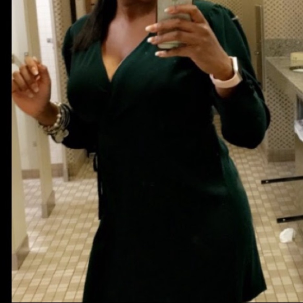 Green tie dress